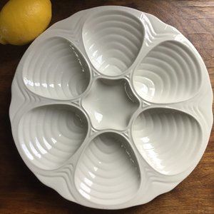 Vintage Oyster Plate / Serving Platter/ Hall Ironstone